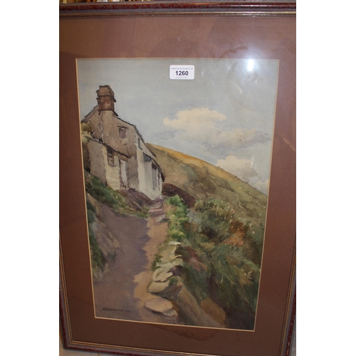 1260 - W. H. Osmond watercolour, a hillside cottage, signed and dated 1903, 49 x 31cm, framed