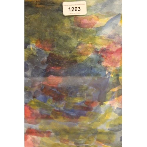 1263 - Pair of late 20th Century watercolour abstracts titled ' Impregnable Covenant ' and ' Prismatic Conc... 