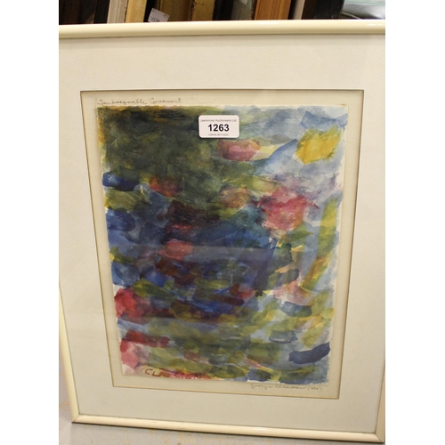 1263 - Pair of late 20th Century watercolour abstracts titled ' Impregnable Covenant ' and ' Prismatic Conc... 