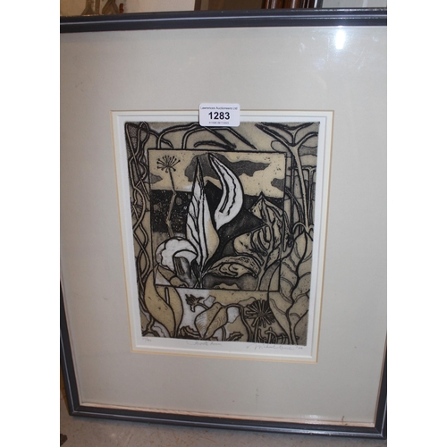 1283 - Michael Chase, signed etching, ' Hidcote Arum ', No. 17 of 40, signed and dated 1984, 24 x 18.5cm, f... 