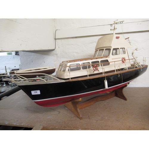 156 - Model ocean cruiser boat, ' Angela ' (lacking remote control, at fault), 97cm long