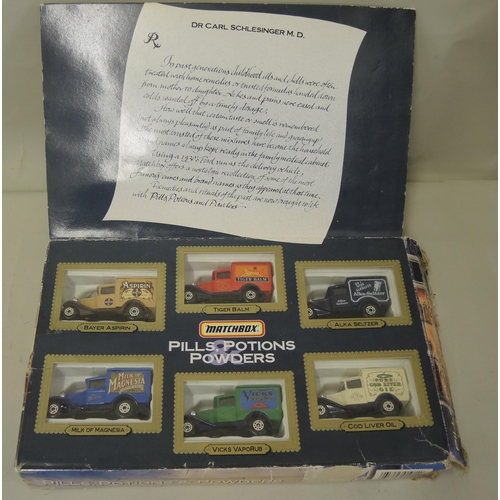 195 - Six Corgi Classic diecast model vehicles in original boxes and a Matchbox Special Edition vehicle se... 