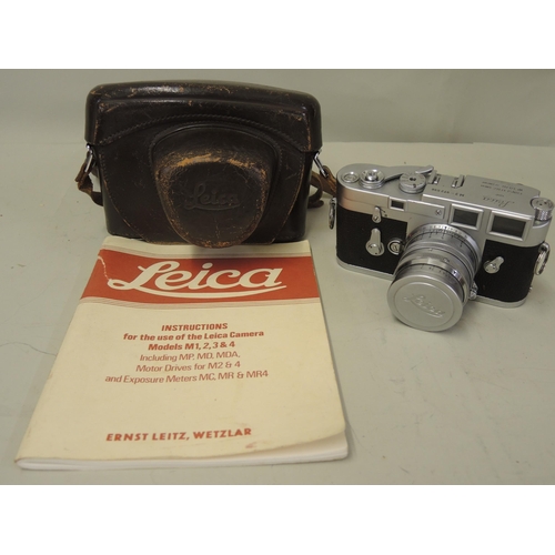 202 - Leica M3 - 972596 camera with original lens, leather case with strap and instruction manual