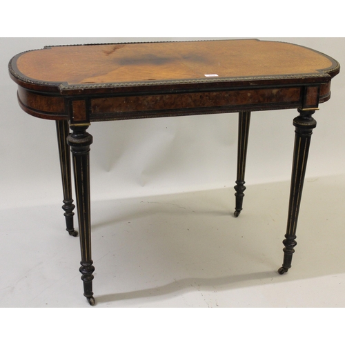 2038 - 19th Century birdseye maple crossbanded and inlaid centre table having gilt metal mounts, raised on ... 