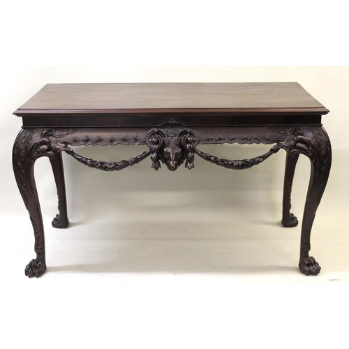 2039A - Good quality 19th Century mahogany console table in 18th Century Irish style, the moulded top above ... 