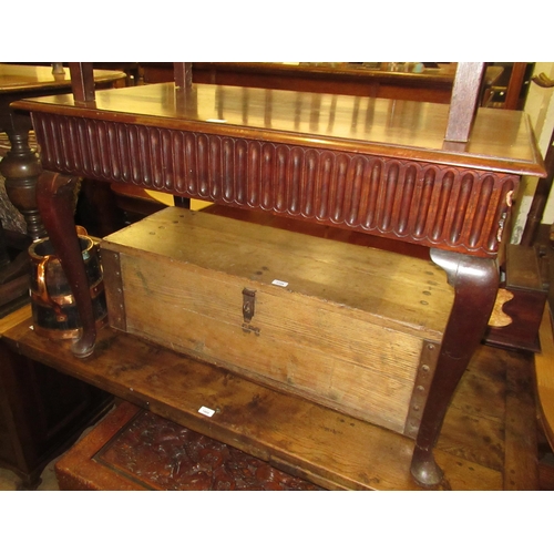 2039C - 19th Century mahogany side table, the moulded top above arcaded frieze with two end drawers, raised ... 