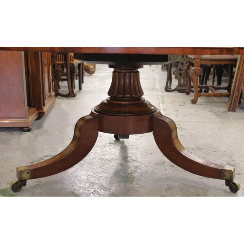 2046 - 19th Century mahogany and burr walnut circular drum table with leather inset top having gilt tooled ... 