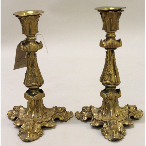 2052 - Pair of French ormolu candlesticks