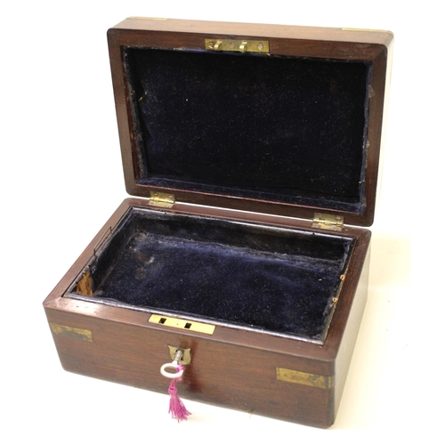 2056 - 19th Century rosewood brass mounted jewel casket