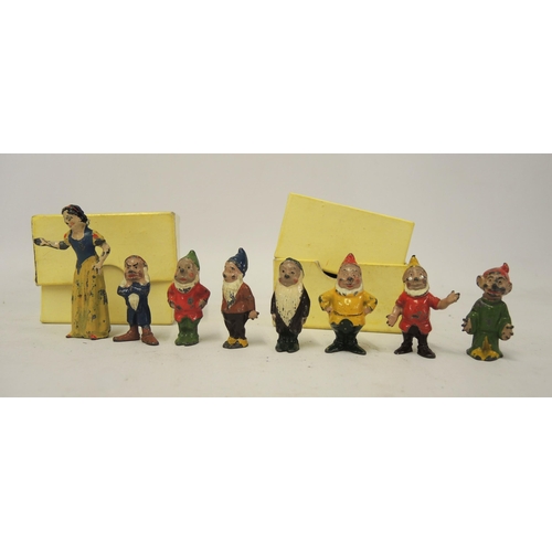 233 - Britains painted diecast metal group of Snow White and the Seven Dwarfs