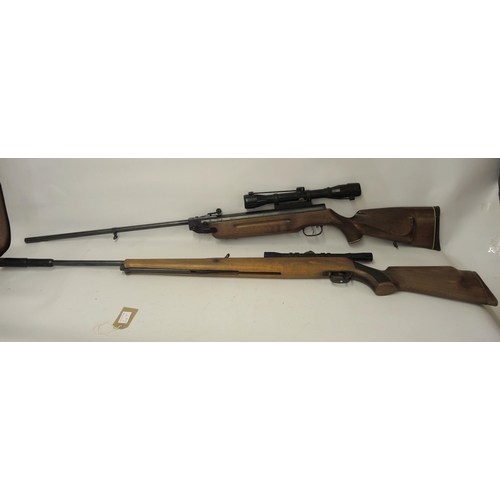 267 - Unbranded German .22 calibre air rifle with ASI 4 x 32 telescopic sight, together with another simil... 