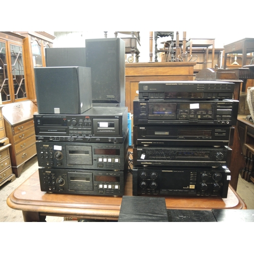 274 - Miscellaneous items of good quality hi-fi including a Marantz amplifier, Teac tape deck, two pairs o... 