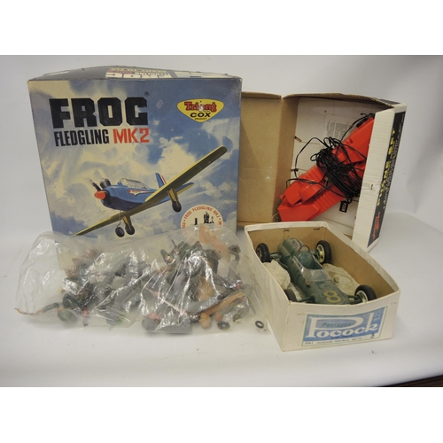 290 - Triang boxed model aircraft, Frog Fledgling Mark II, together with a box Johnny Seven phone set, a m... 