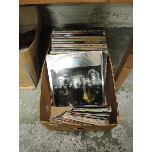 297 - Box containing a collection of various 20th Century LPs including Johnny Cash, Michael Jackson, Quee... 