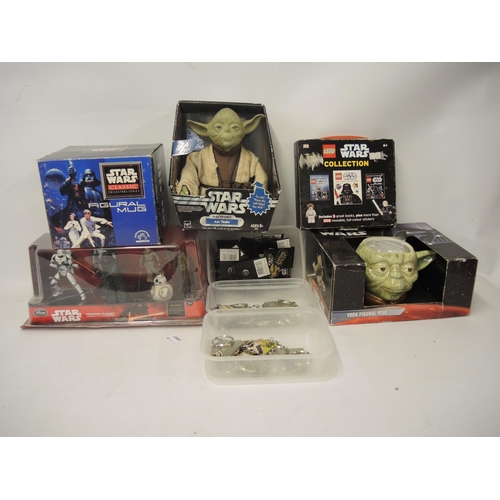 314 - Box containing a quantity of Star Wars Toys together with two boxes with other miscellaneous toys