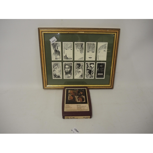 337 - The Beatles ' Let It Be ' eight track stereo cartridge and a framed set of Warus Beatles cards