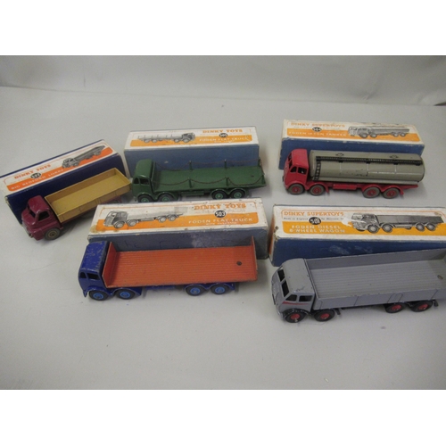 364 - Three boxed Dinky Supertoys vehicles, Foden Flat truck with tailboard No. 503, Foden diesel eight wh... 