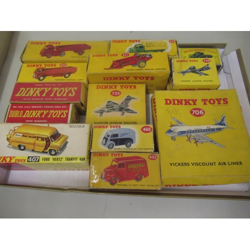 370 - Tray containing a quantity of boxed Dinky toys with original boxes including advertising vans, lorri... 