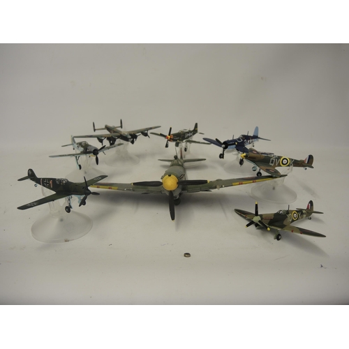 384 - Small collection of modern diecast metal models of World War II aircraft (unboxed)