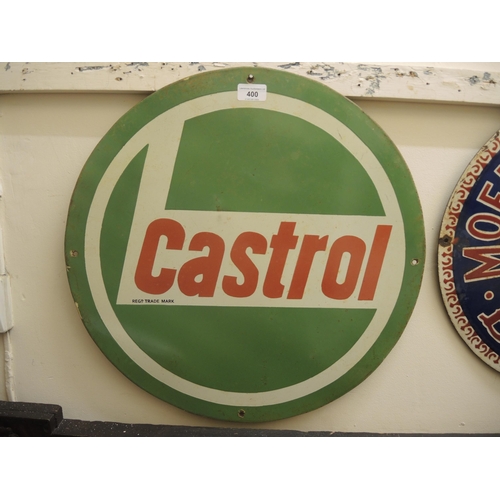 400 - Reproduction enamel sign, Castrol, 51cm diameter