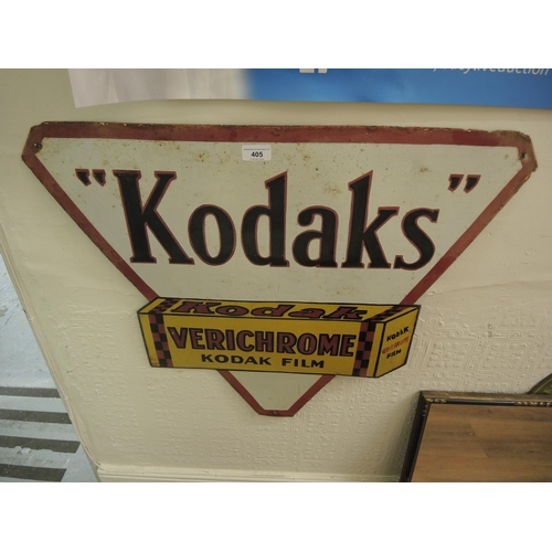 405 - Reproduction enamel sign, ' Kodaks ', 61 x 71cm