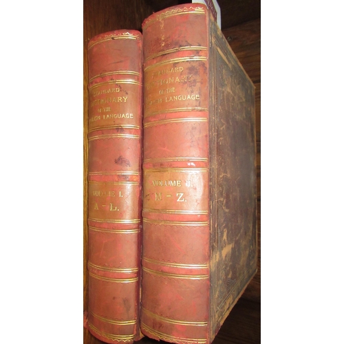 432 - Two leather bound gilt tooled volumes, ' Standard Dictionary of the English Language '