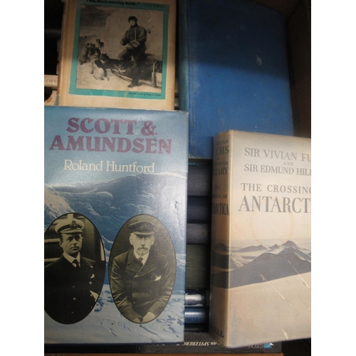 450 - Box containing a large collection of various books on Arctic and Antarctic exploration