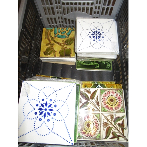 525 - Large collection of 19th Century coloured tiles