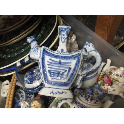 551 - Small collection of miscellaneous oriental and other teapots and a small quantity of other ceramics ... 