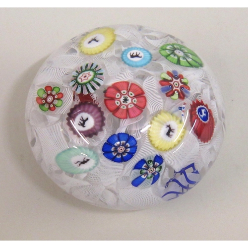 649 - Baccarat, small 1848 Millefiori butterfly and animal paperweight, 6cm diameter