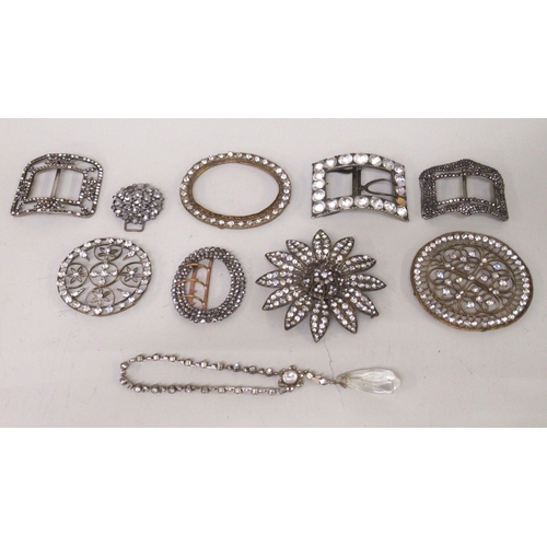 853 - Small collection of various antique steel cut and paste set buckles