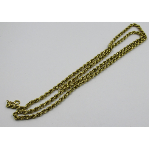 877 - 18ct Gold rope necklace, 28g, 83cm