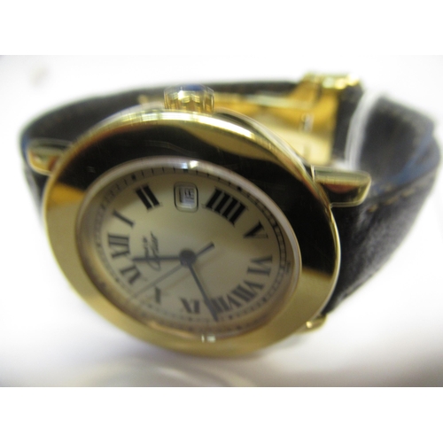 888 - Must de Cartier ladies Vermeil silver gilt wristwatch, the 33mm case with Roman numerals, centre sec... 