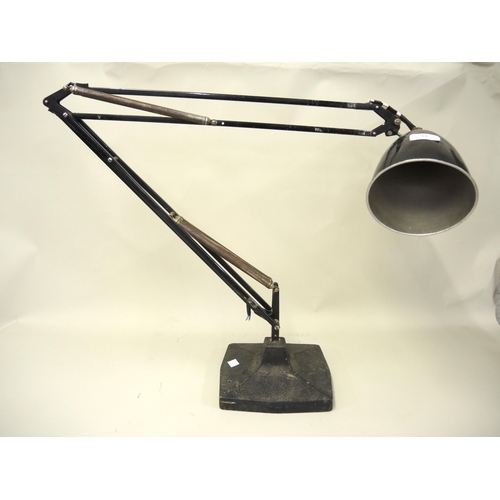 91 - Early Herbert Terry black metal Anglepoise lamp