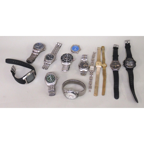 918 - Collection of various gents wristwatches , including Seiko, Citizen, gold plated ladies wristwatches... 