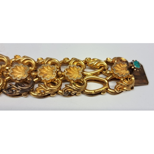 952 - 19th Century yellow metal filigree bracelet (damages), 24g