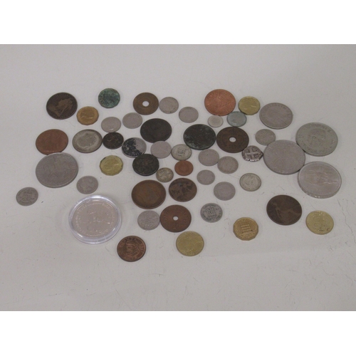 970 - Small collection of various pre-decimal, mainly GB coinage including two antique Continental hammere... 