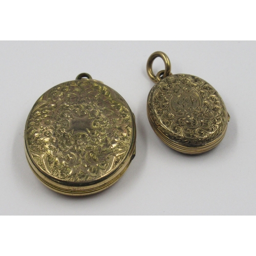 983 - Two antique gilt metal and enamel pendants inscribed ' Forget Me Not ' and ' Not Lost but Gone Befor... 