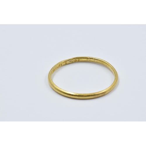 993 - Antique Georgian yellow gold wedding band, 1.3g