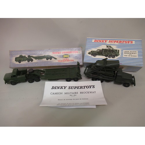 367A - French Dinky Toys Camion Militaire Brockway ' Avec pont de bateaux ', no 884, in original box togeth... 