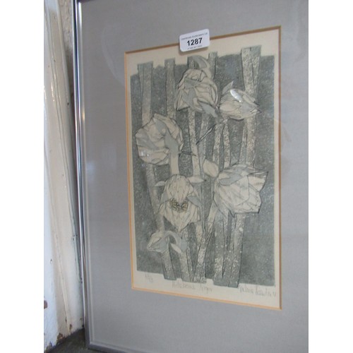 1287 - Valerie Thornton, Limited Edition etching ' Hellebors Aiger ', signed and dated '81, No. 62 of 75, 2... 