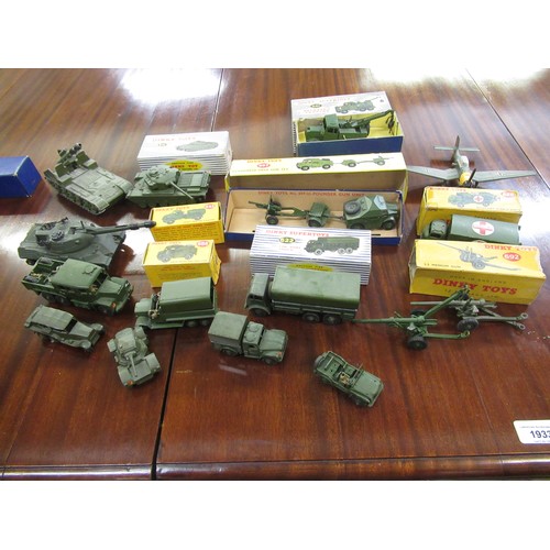 367 - Quantity of various Dinky Supertoys military vehicles including 622, 626, 643, 651, 661, 688, 692, 6... 