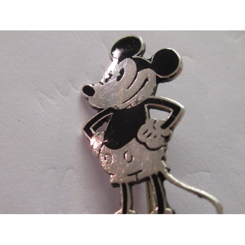 996 - Charles Horner, silver and black enamel Mickey Mouse brooch, in a Selfridges box