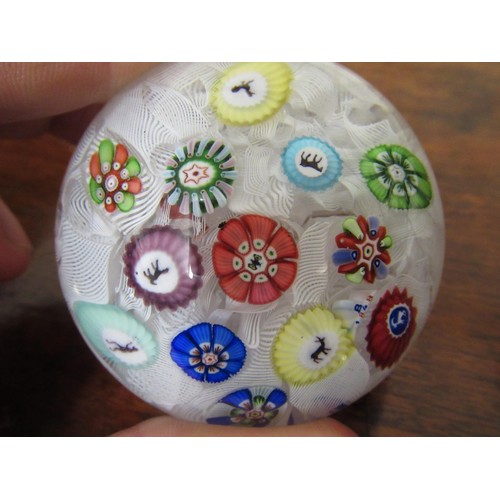 649 - Baccarat, small 1848 Millefiori butterfly and animal paperweight, 6cm diameter