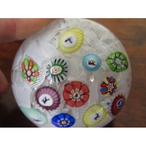 649 - Baccarat, small 1848 Millefiori butterfly and animal paperweight, 6cm diameter