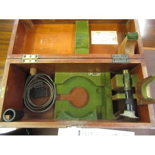 162 - Military Mark I theodolite in fitted box, inscribed ' Director No. 5 Mark I numbered 865 ' (at fault... 