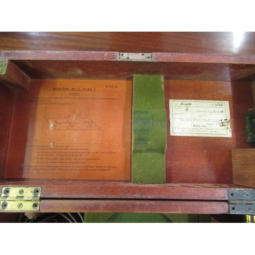 162 - Military Mark I theodolite in fitted box, inscribed ' Director No. 5 Mark I numbered 865 ' (at fault... 