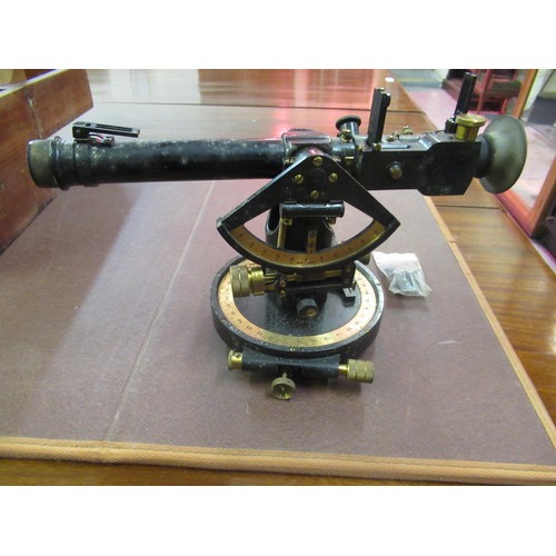 162 - Military Mark I theodolite in fitted box, inscribed ' Director No. 5 Mark I numbered 865 ' (at fault... 