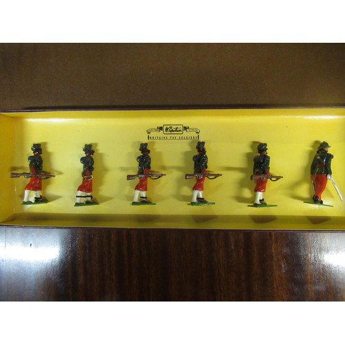 244 - Box of six diecast toy soldiers by Britain's Toy Army and Tradition in original boxes