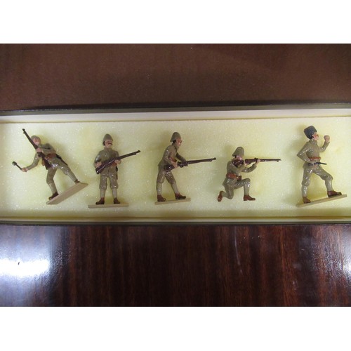 244 - Box of six diecast toy soldiers by Britain's Toy Army and Tradition in original boxes